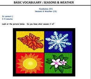 Basic Vocabulary : Seasons & Weather