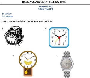 Basic Vocabulary - Telling Time